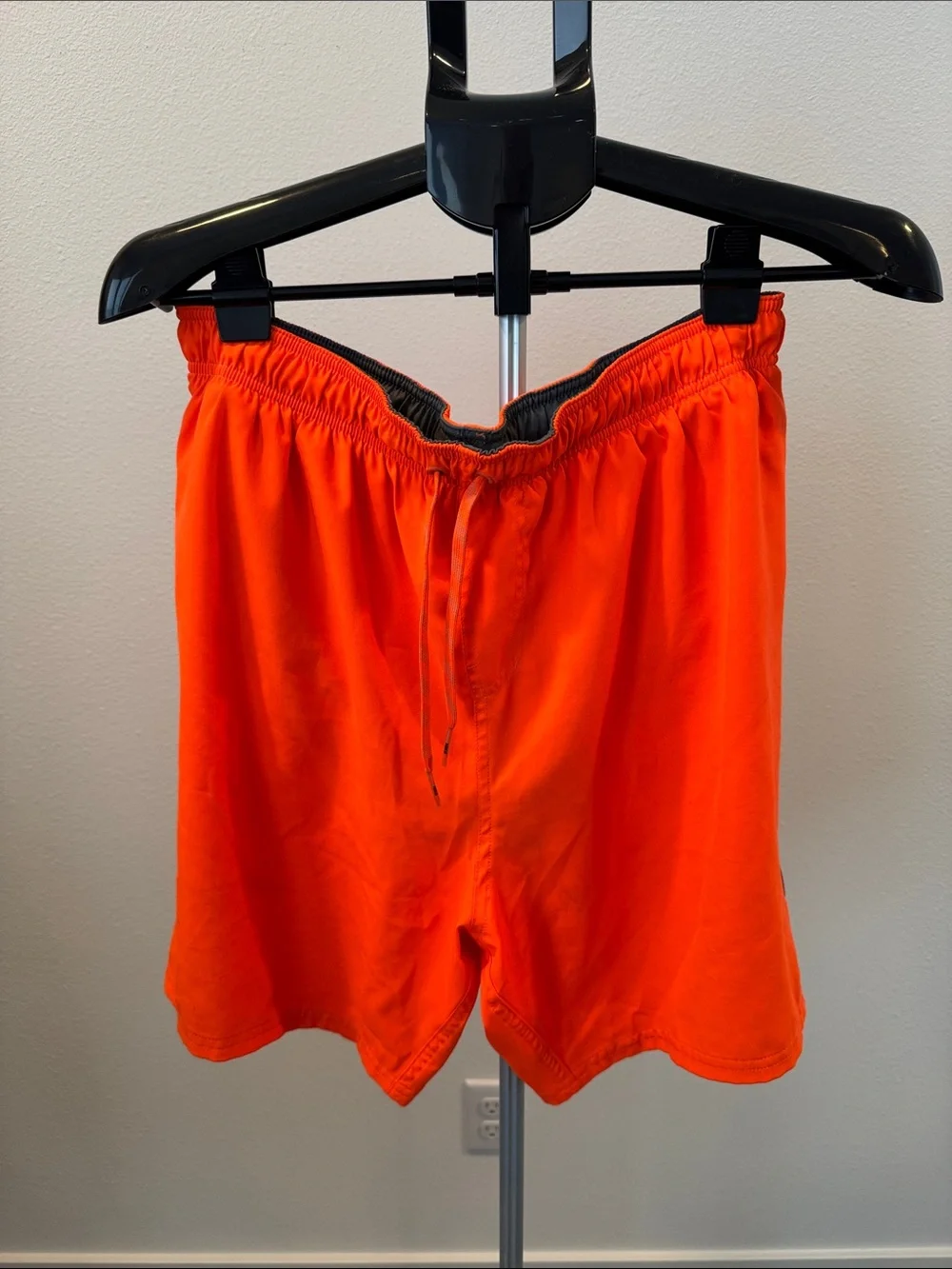 Men's/Unisex Orange Elastic Waist Shorts, swim